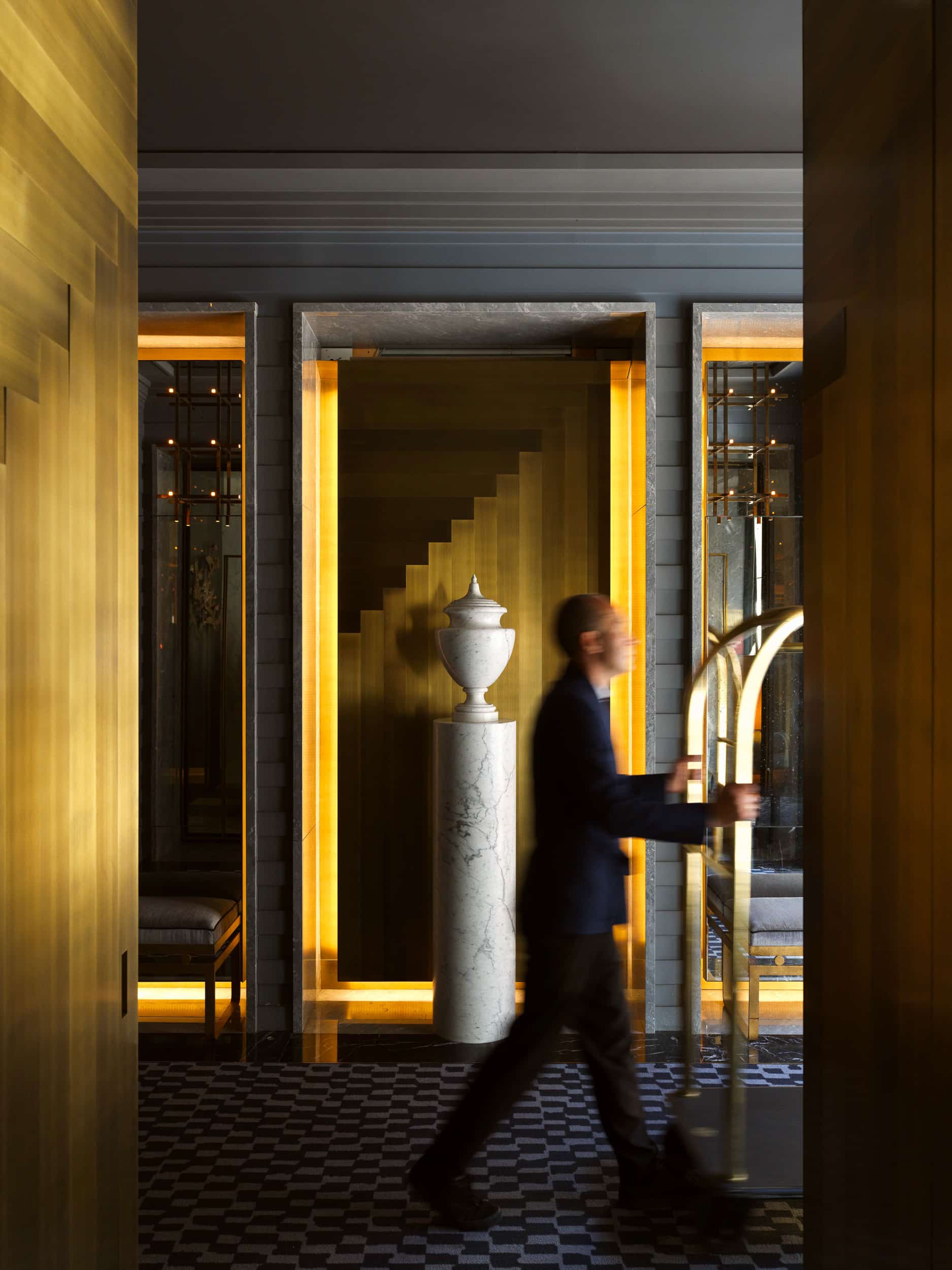 Entrance lobby of the nolinski paris hotel in the heart of Paris 1st