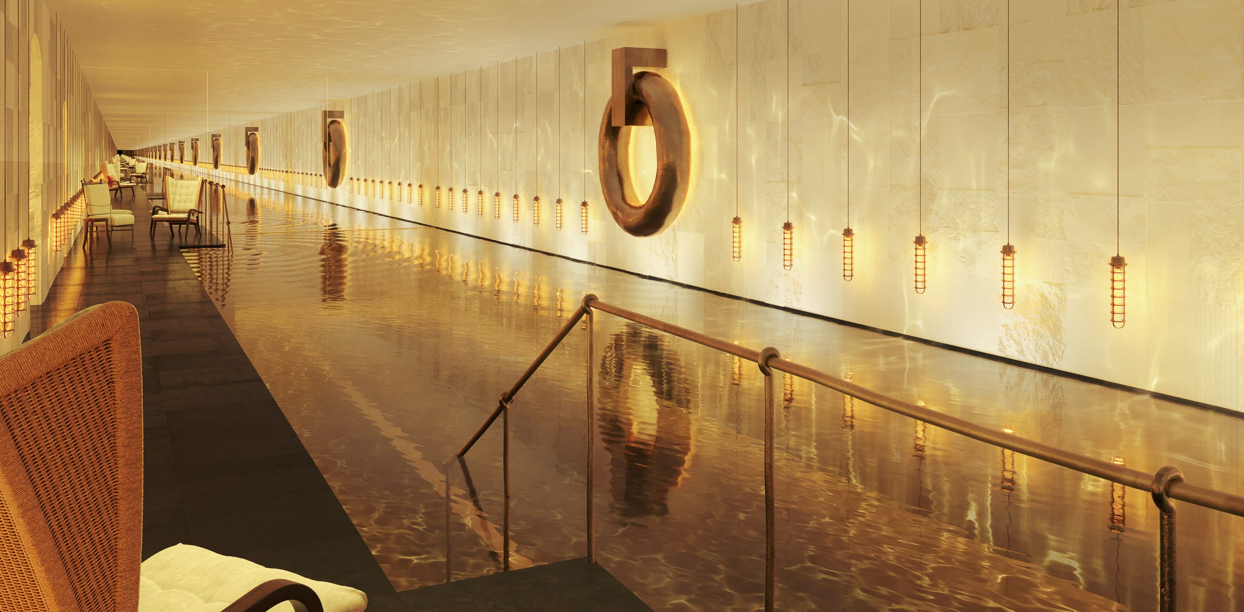 3D of brach roma hotel by starck, pool